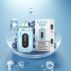 Razz Bar 50K Puffs Disposable Vape Blåbær Is Type-C Genopladelig 2% Nikotin
