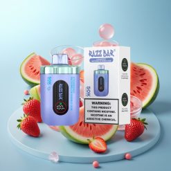 Razz Bar 50K Puffs Disposable Vape Jordbær Vandmelon Bubble Gum 650mAh Type-C