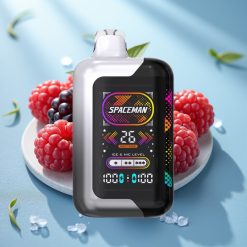 SMOK SPACEMAN SP40000 0% Nikotin 40000 Puffs 20ml Sortbær Razz 1000mAh Skærm