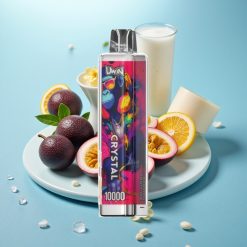 UWIN Crystal 10000 Puffs 18ml Passionfrugt Is Type-C RGB engros Danmark vape