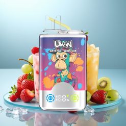 UWIN Crystal Twins 40000 Puffs Jordbær Kiwi Vindrue Is 0.6 Ohm 850mAh Type-C