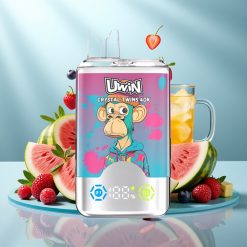 UWIN Crystal Twins 40000 Puffs Vandmelon Is Blandet Bær Dual Flavor Rechargeable
