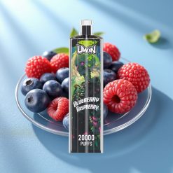 Uwin Shisha Hookah Crystal 20000 Puffs 22ml Blåbær Hindbær Type-C Mesh Coil