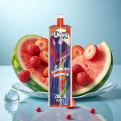 Uwin Shisha Hookah Crystal 20000 Puffs Jordbær Vandmelon Mesh Coil Type-C